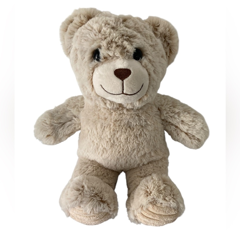 Spark Create Imagine 13” Teddy Bear Plush Cream Oatmeal Ribbed Feet Walmart.